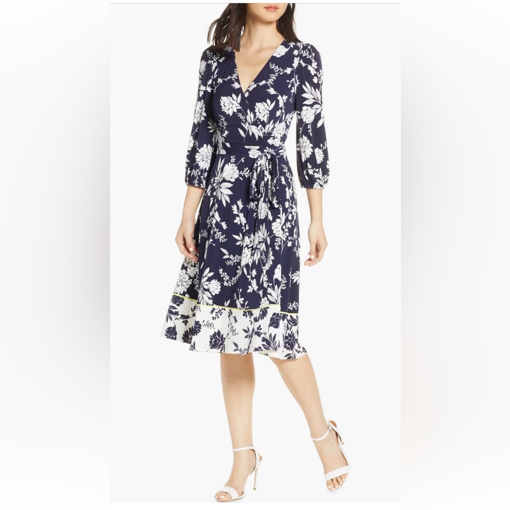 NWT Eliza J faux wrap dress